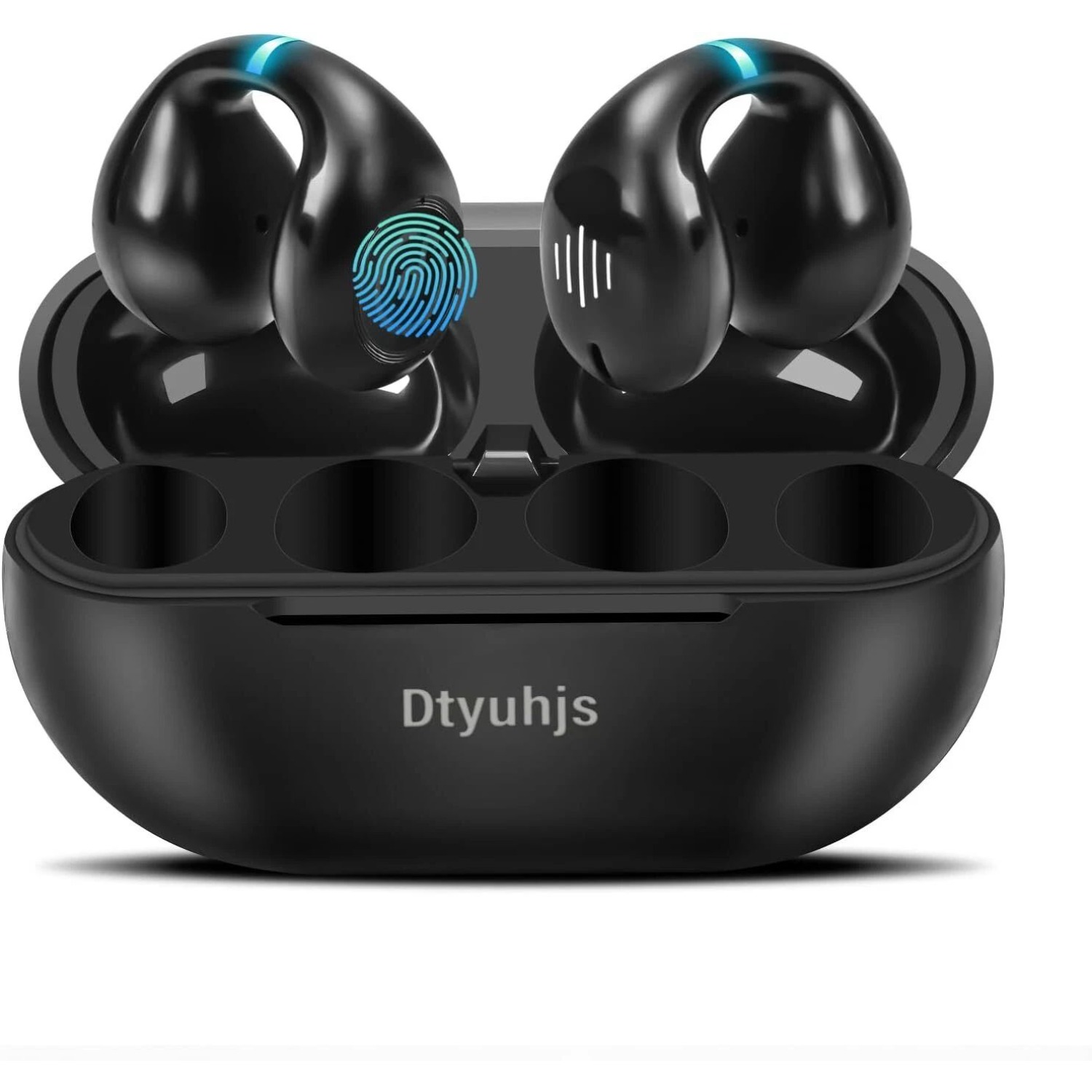 Wireless Earbuds Open Ear Clip On Headphones With Led Digital Display Charging Case Touch .4 Air Conduction Sport Earphones For