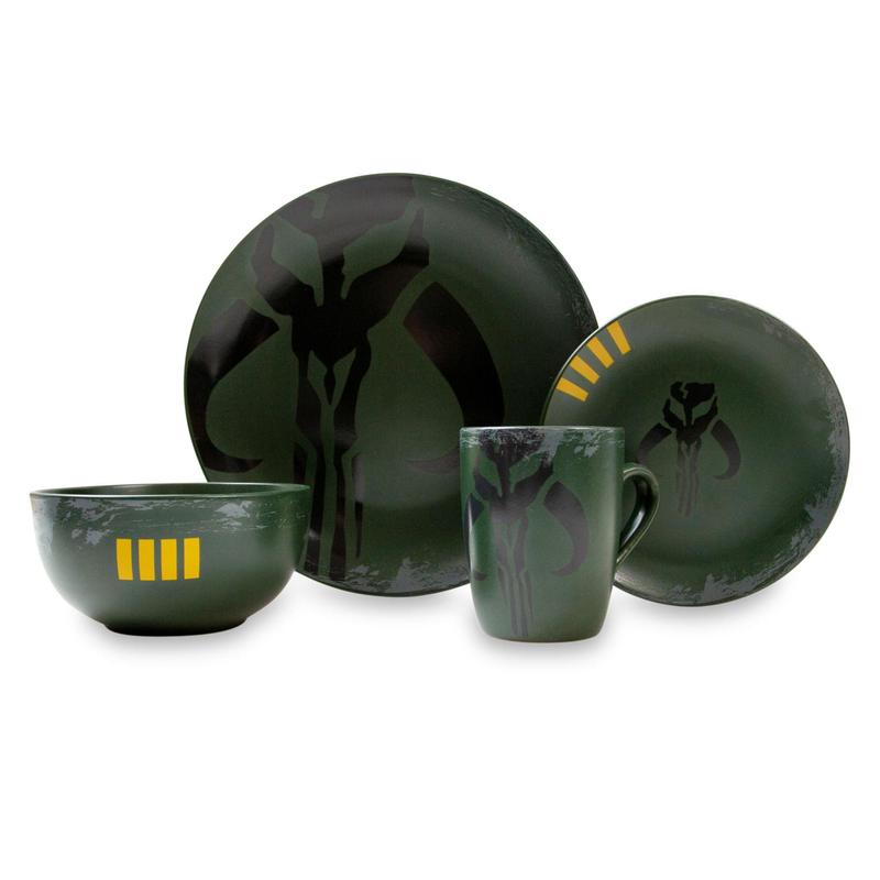 Star Boba Mandalorian 4-piece Stoneware Dinner Set