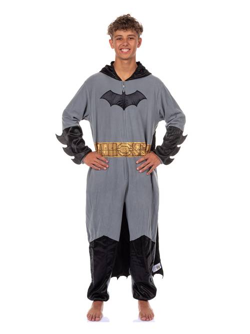costume union suit onesie pajama outfit with mask hood and cape