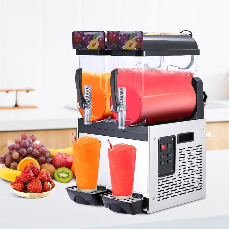 commercial slushie machine 15l 2   triple tank   stainless steel self cleaning high speed mixing     drinks margaritas coffee cocktails   black Product details 7