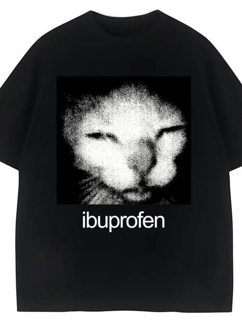plus size graphic t shirt black casual plus size tee featuring a white cat face print and text relaxed fit round neck short sleeves for everyday and minimalist style
