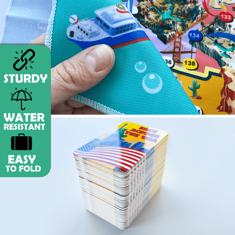 QUOKKA Board Game 1 to 10 Players - Learning, Educational - Geography, World - 100 Question Cards, Top Facts - Kids, Teens, Adults, Family