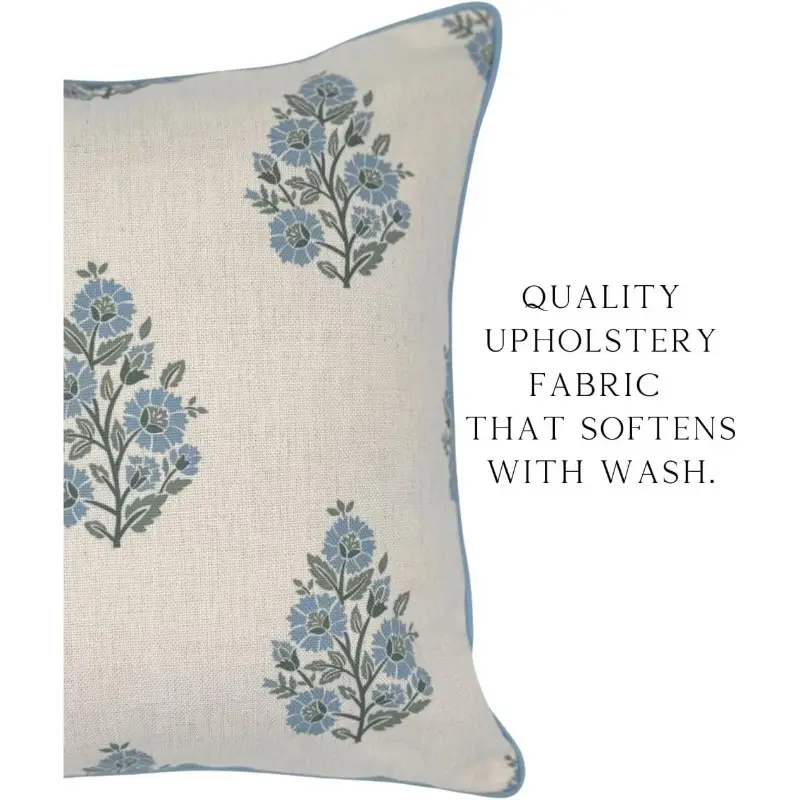 the floral block print pillow cover and decorative throw pillow cover home decor 20 x 20 Product details 3