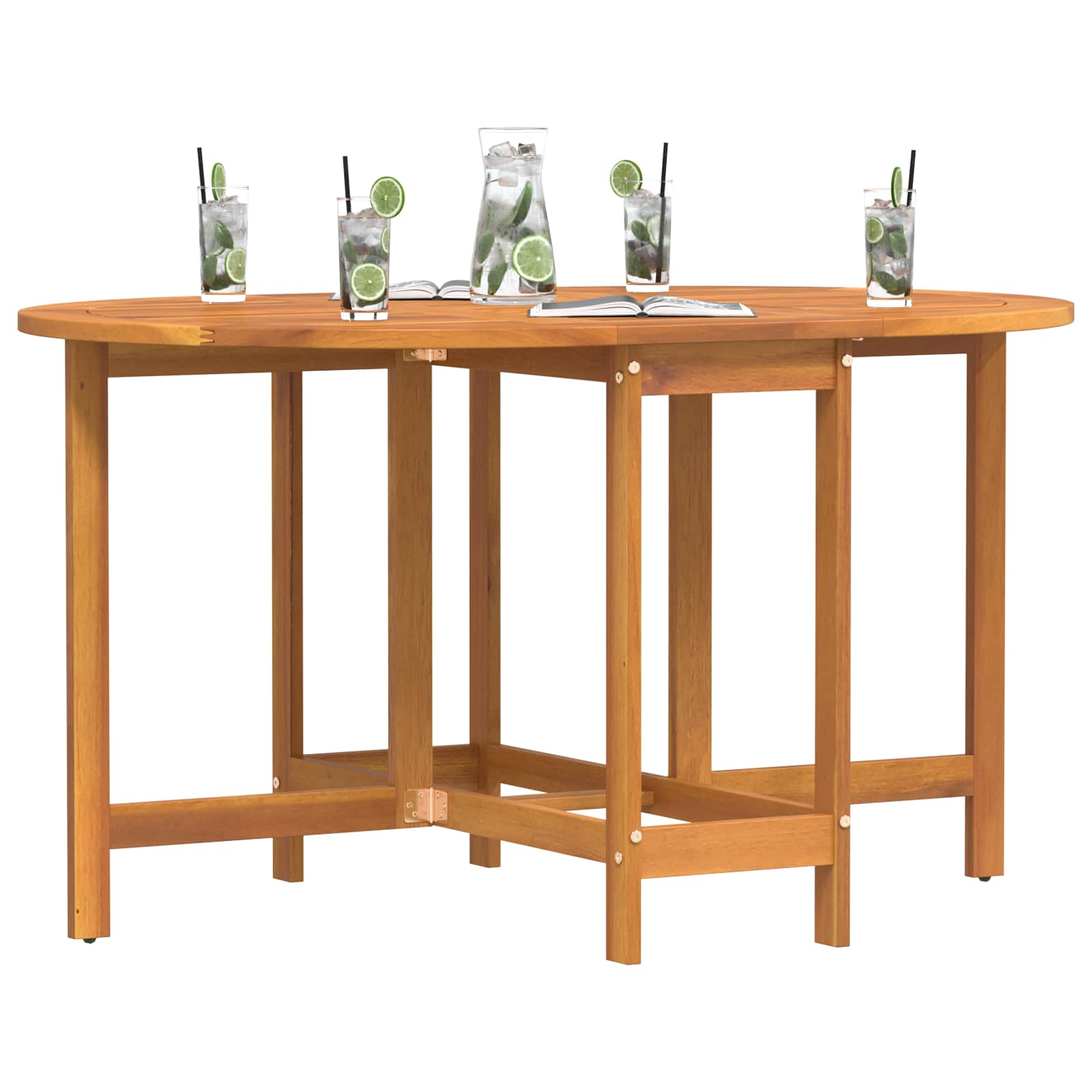 vidaXL Garden Table Folding Brown Solid Acacia Wood Outdoor Surface Patio
