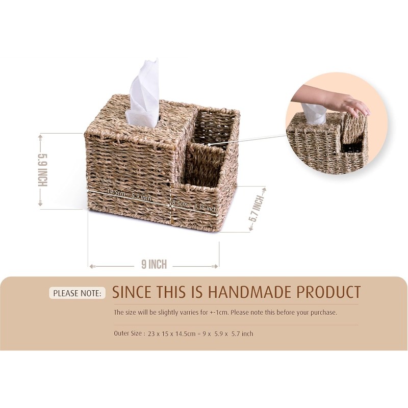 multifunctional tissue box tissue storage box tissue box cover square nightstand organizer bedside organizer remote holder for bed boho tissue box Product details 1