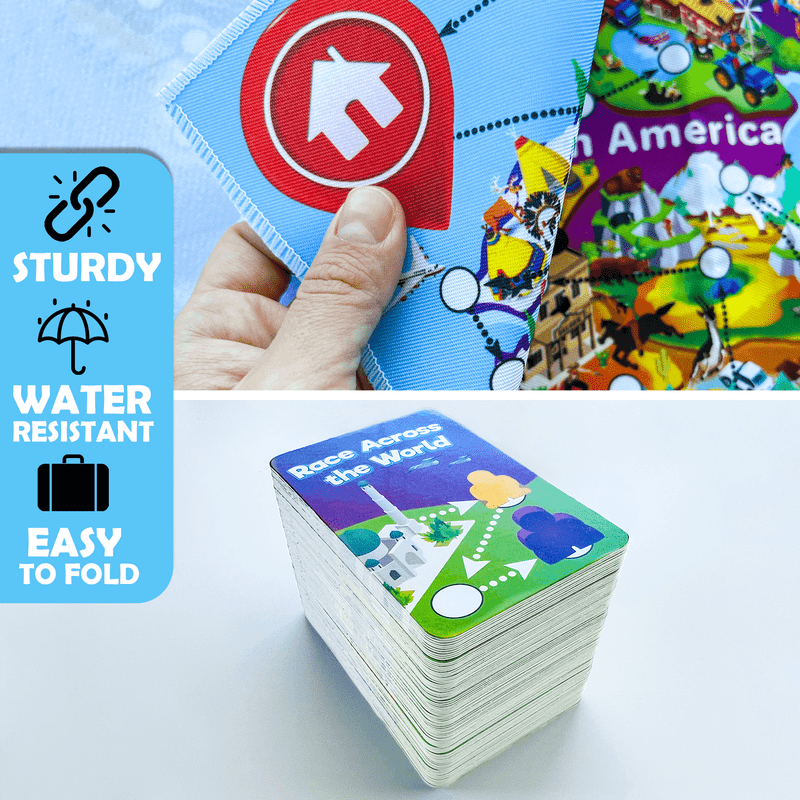 QUOKKA Board Game 1 to 10 Players - Learning, Educational - Geography, World - 100 Question Cards, Top Facts - Kids, Teens, Adults, Family