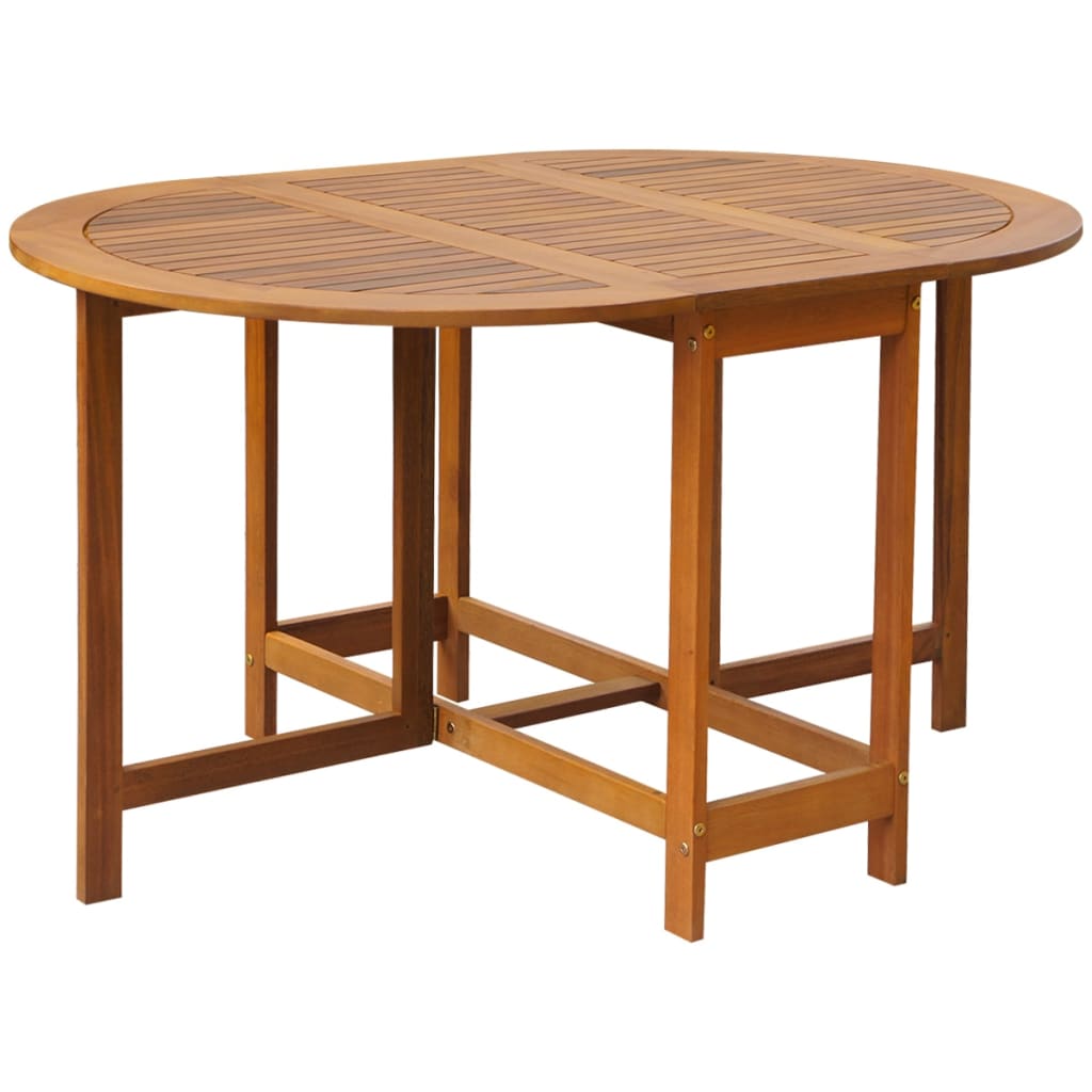 vidaXL Garden Table Folding Brown Solid Acacia Wood Outdoor Surface Patio