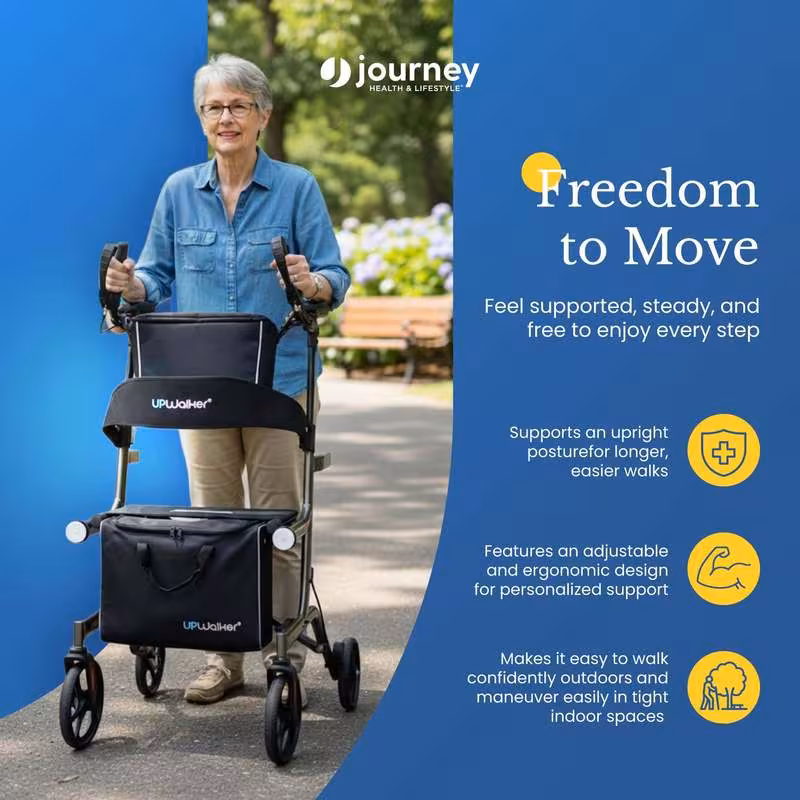journey upright foldable walker for seniors with 10 front wheels and lights Product details 3