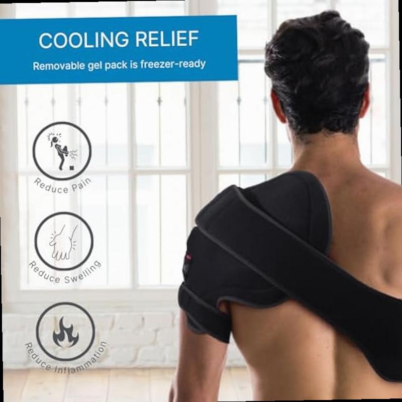   advanced hot or cold   shoulder ice pack wrap shoulder brace for     heating pad for rotator cuff injuries surgery gym injuries baseball pitching 16032 Product details 2