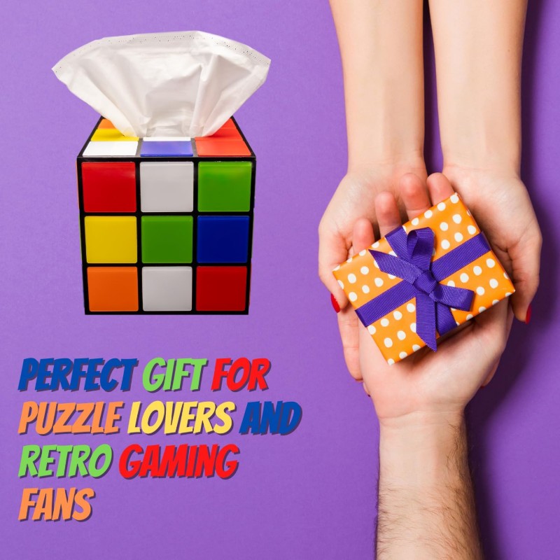 magic cube tissue box cover   decor funky furniture magnetic bottom lid   80 s home decor funny tissue box cover Product details 5
