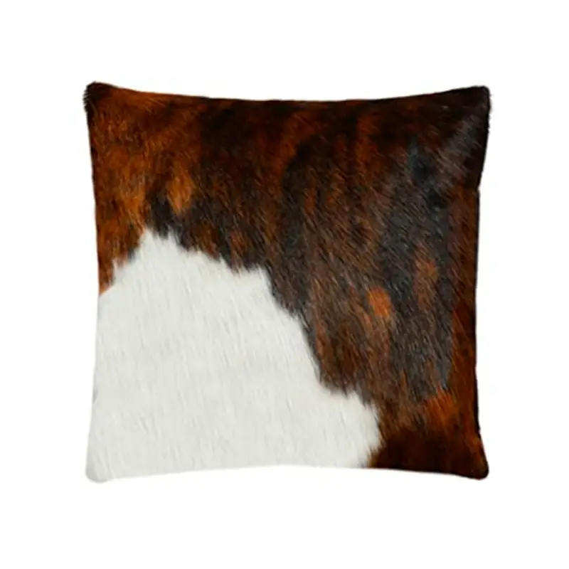 genuine cowhide pillows cushion cover leather hair on 20 x 20 handmade leather with hidden zipper for the living room 20 x 20 Product details 0