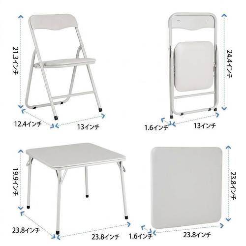 1 iron pu wood cutiess folding table and chair