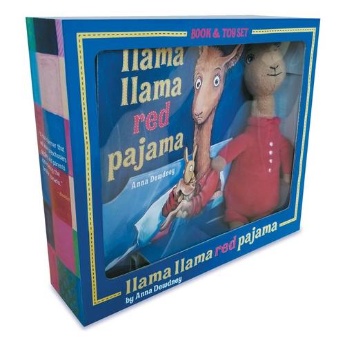 red pajama book and plush