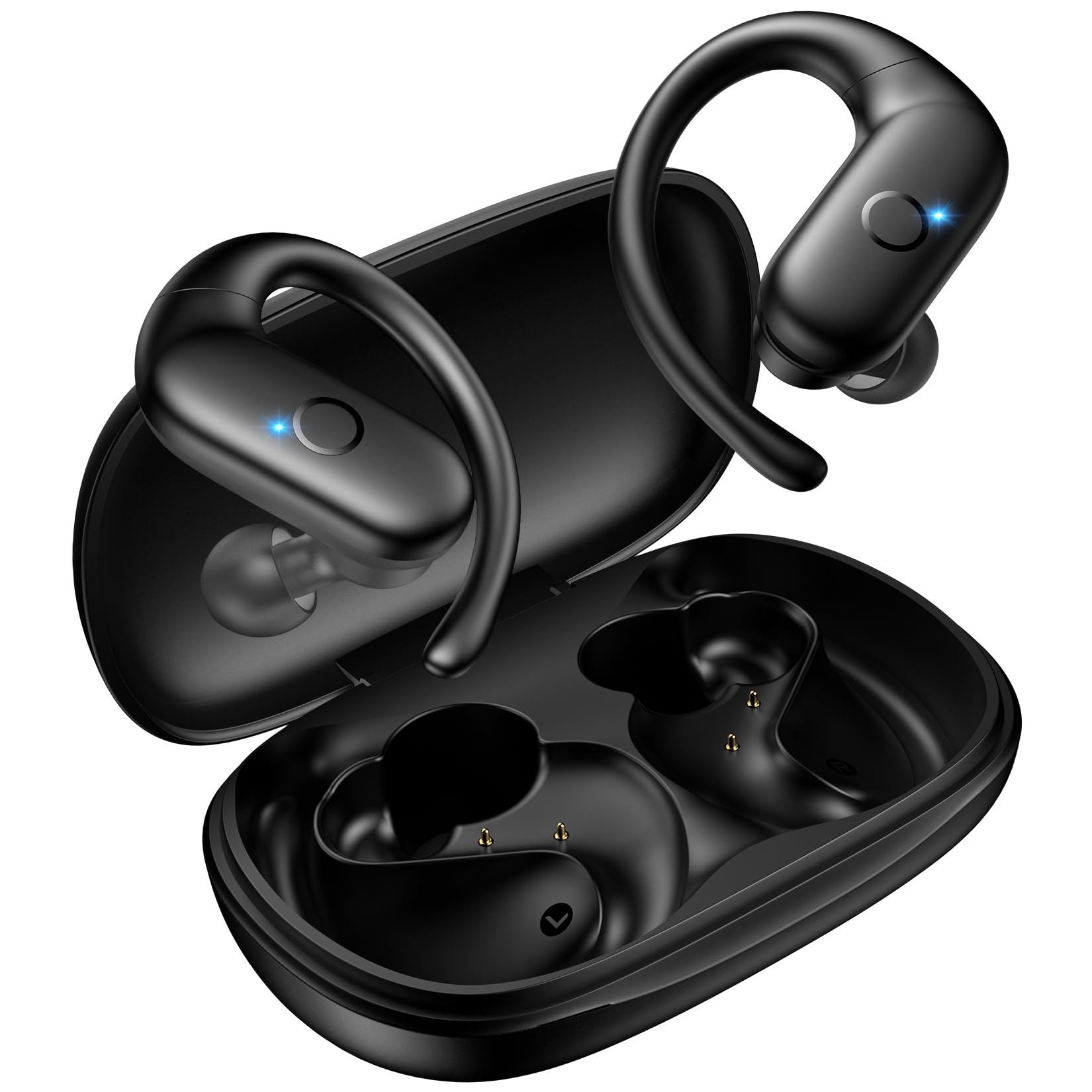 TEMU Wireless Earbuds, .4 Headphones, With Sound,60h Playtime Clear Calls Earphones Redesigned Fit With Ear Hooks For Running, Meeting, Workout