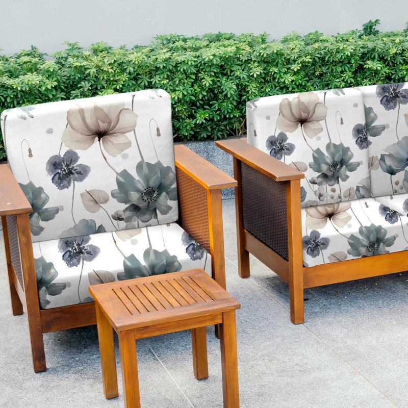   8 pcs spring   sofa cushion cover for patio   floral stretch outdoor sofa seat cushions cover tropical flower indoor replacement couch chair slipcover flexibility Product details 4