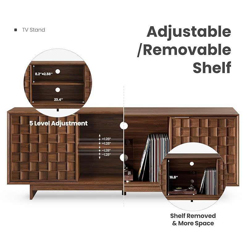 COLAMY TV Stand with Two Doors， Entertainment Center 59