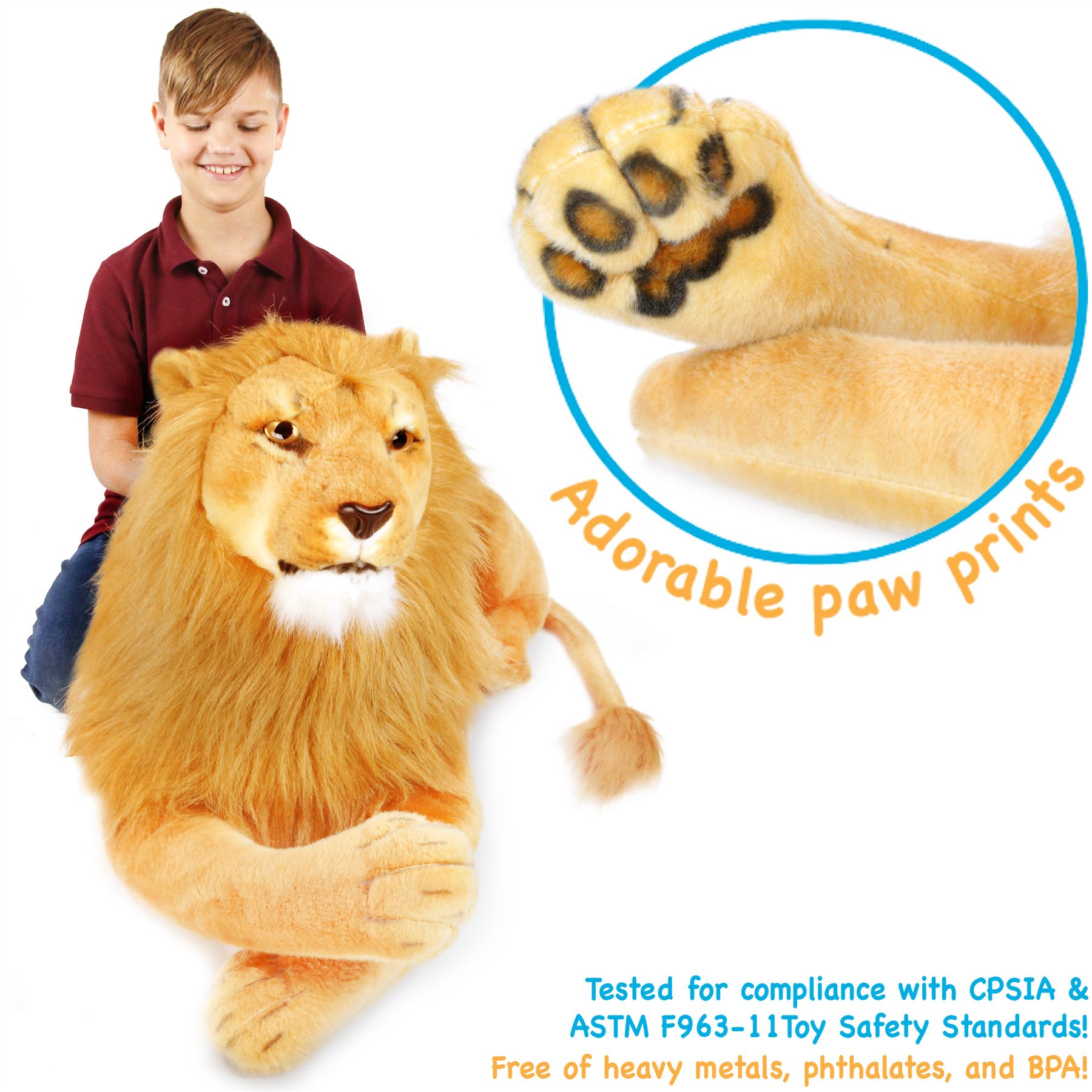 Lasodo The Lion - 39 Inch Stuffed Animal Plush - By Viahart