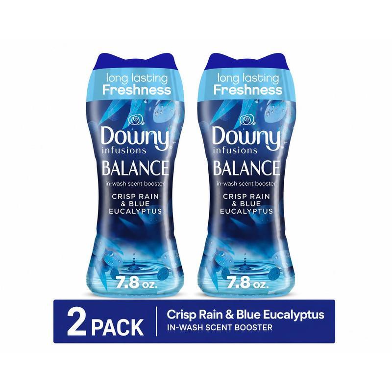 TEMU (2 Pack) Downy Balance Rain & Blue Eucalyptus Scent Booster, 7.8oz