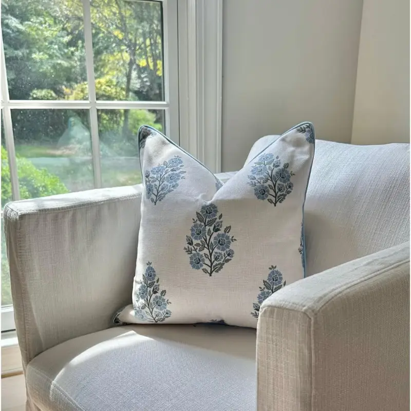 the floral block print pillow cover and decorative throw pillow cover home decor 20 x 20 Product details 7