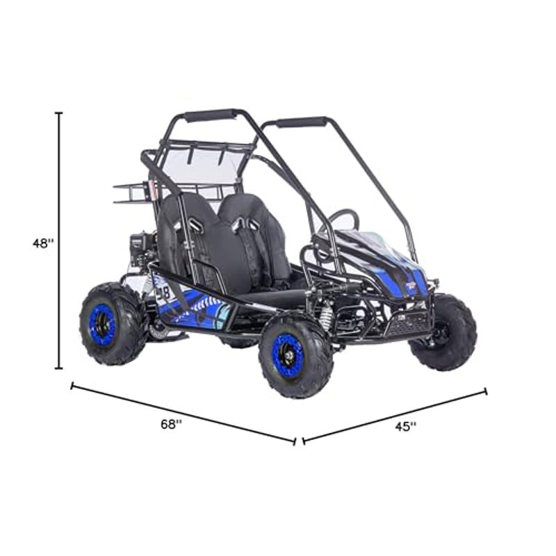 MotoTec Mud XL 212cc 2 Seat Go Kart Full Suspension Blue