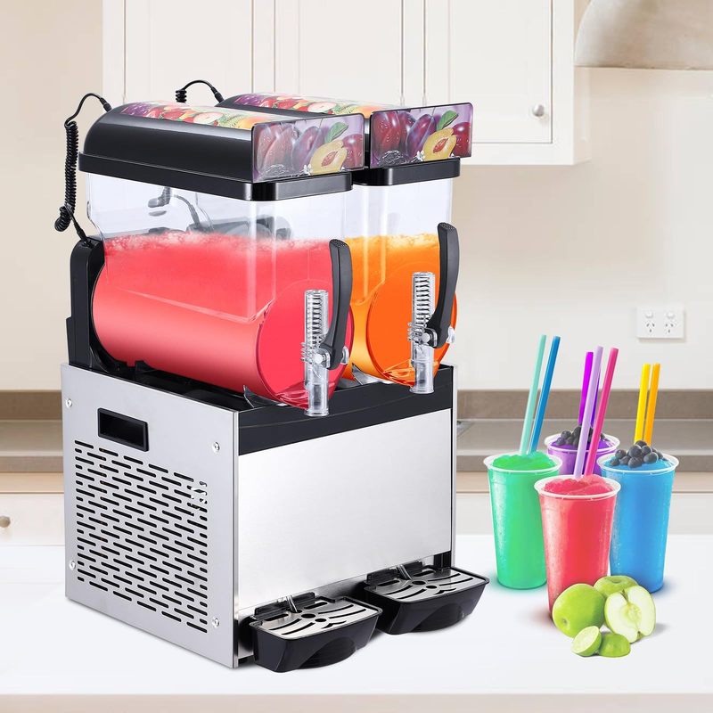 commercial slushie machine 15l 2   triple tank   stainless steel self cleaning high speed mixing     drinks margaritas coffee cocktails   black Product details 1