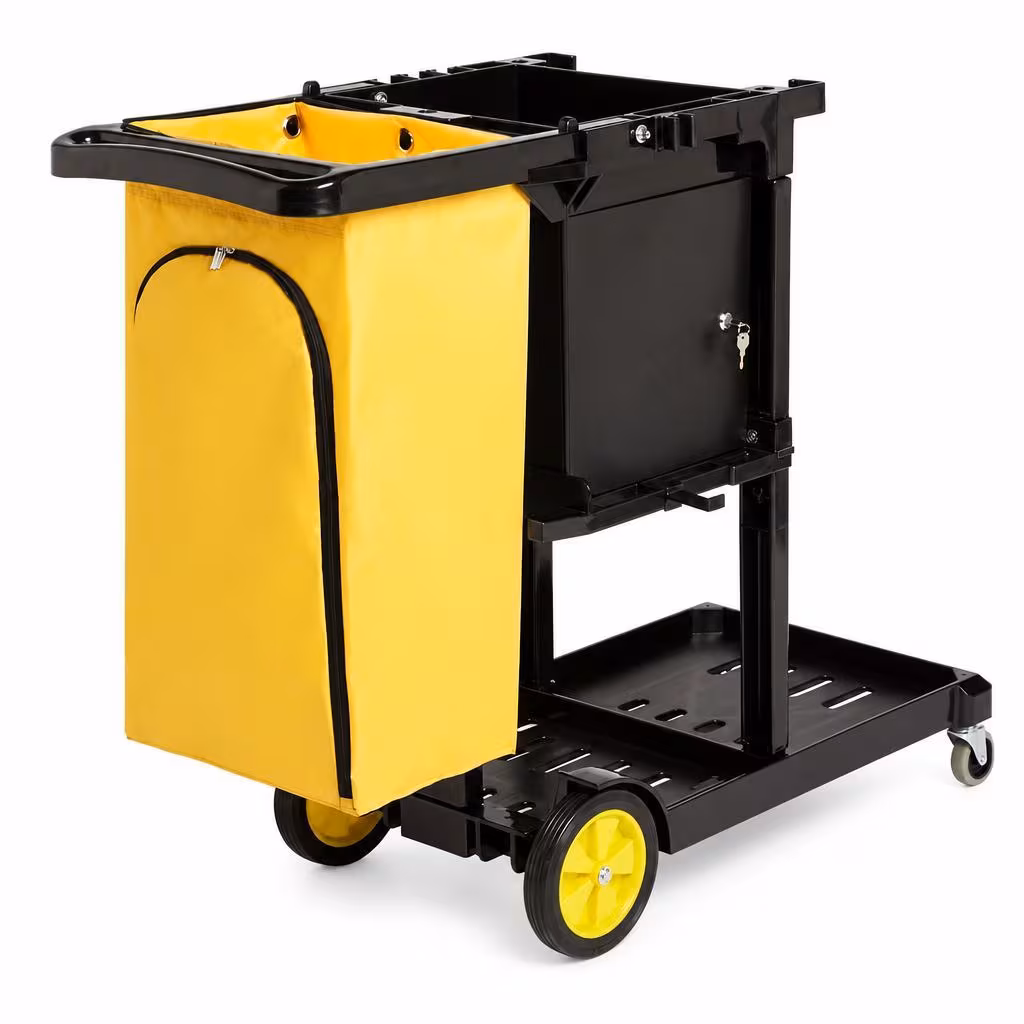Primero Basics Janitorial Cart with Key-Locking Ca...