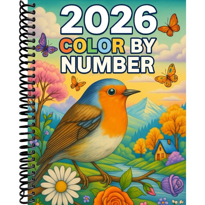 TEMU 2026 Color By Number Coloring Book: Large Print Color By Number For Adults, Seniors & Kids | Easy Coloring Of Nature Landscapes, Animals, Birds