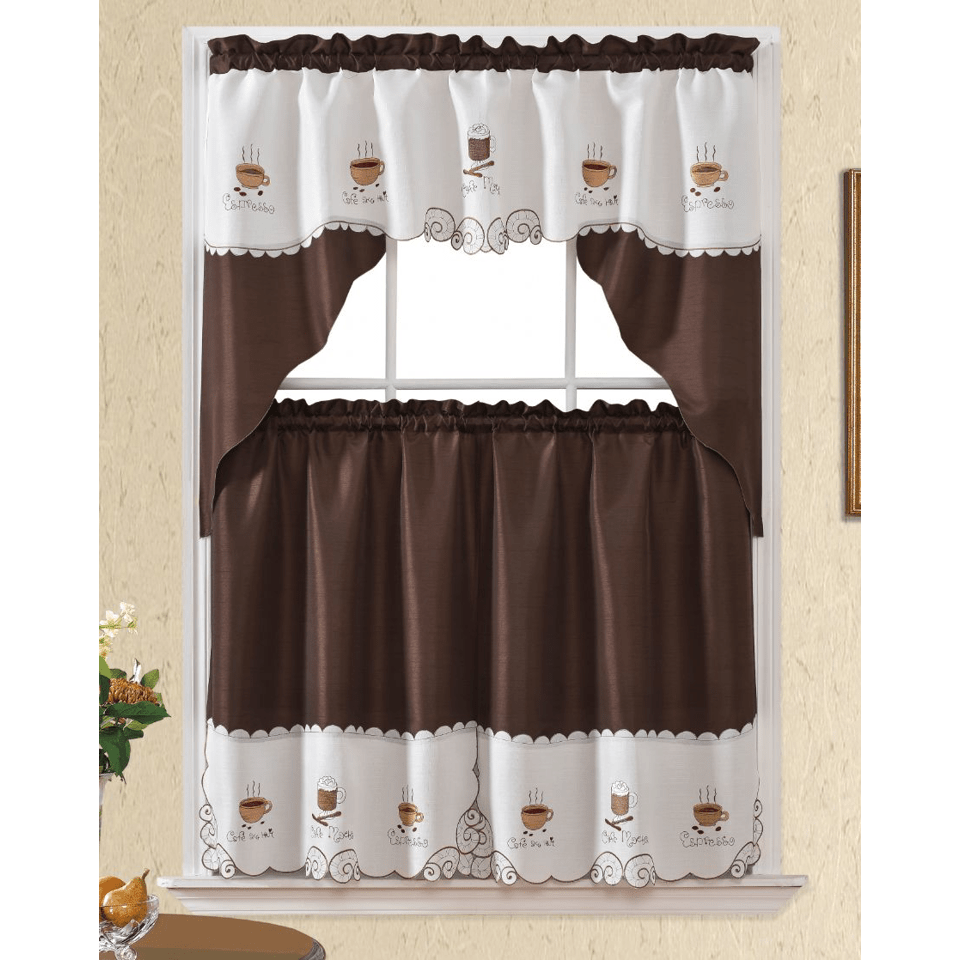 Bt514 Taupe Kitchen Curtain