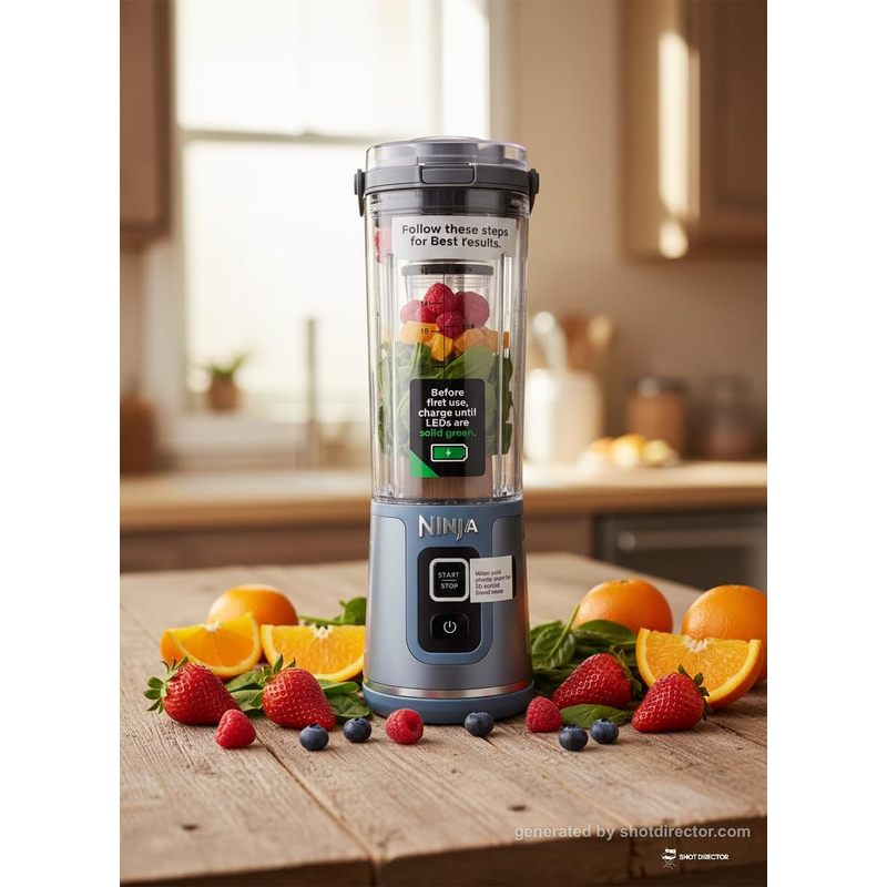 Ninja Blast Portable Blender, Cordless, 18oz. Vessel, Personal Blender for Shakes & Smoothies, BPA Free, Leakproof Lid & Sip Spout, USB-C Rechargeable, NAVY/SILVER, BC1555NV (Renewed)