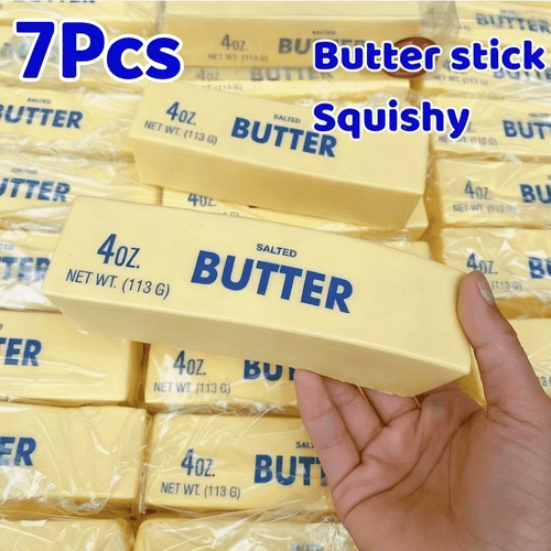 7-Pack Butter Toys - Super Soft Slow-Rising Butter Sticks, Realistic Food Squishies Fidget for Decompression & Anxiety Relaxation