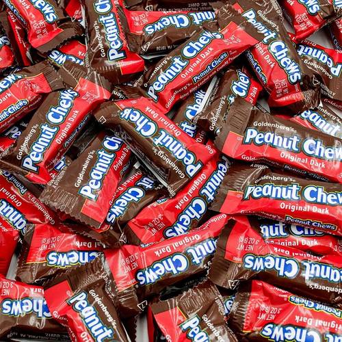 original bulk bag individually wrapped peanut chews with dark coating