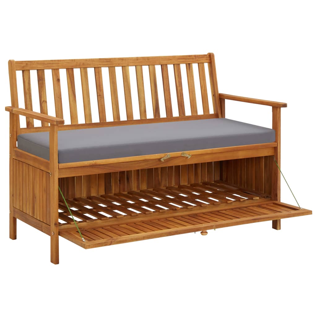 vidaXL Outdoor Storage Bench Deck Box for Patio Furniture Solid Wood Acacia