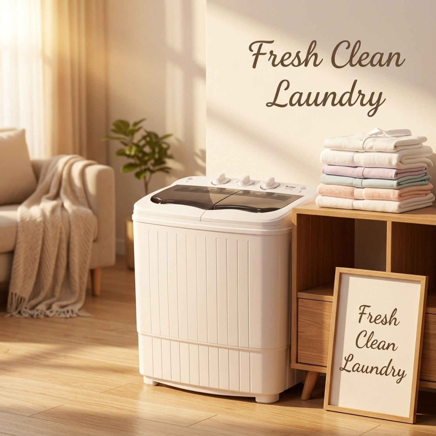Portable Washing Machine 14.3lbs Capacity 110V Semi Automatic Dual Tub with Drain Pump Grey Lid Ripple Design Top Load Chrome Square 0 26 2 64gal US Plug Laundry Appliance Modern Durable Plastic Body