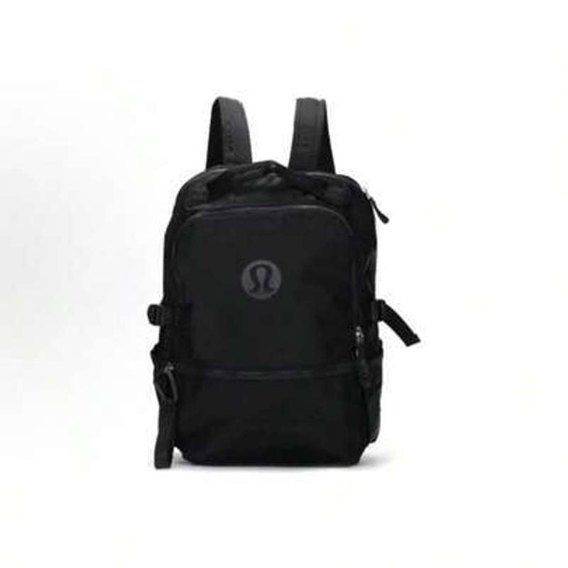   new crew 22  logo zipper closure nylon backpack regular size unisex couple style black and graphite gray