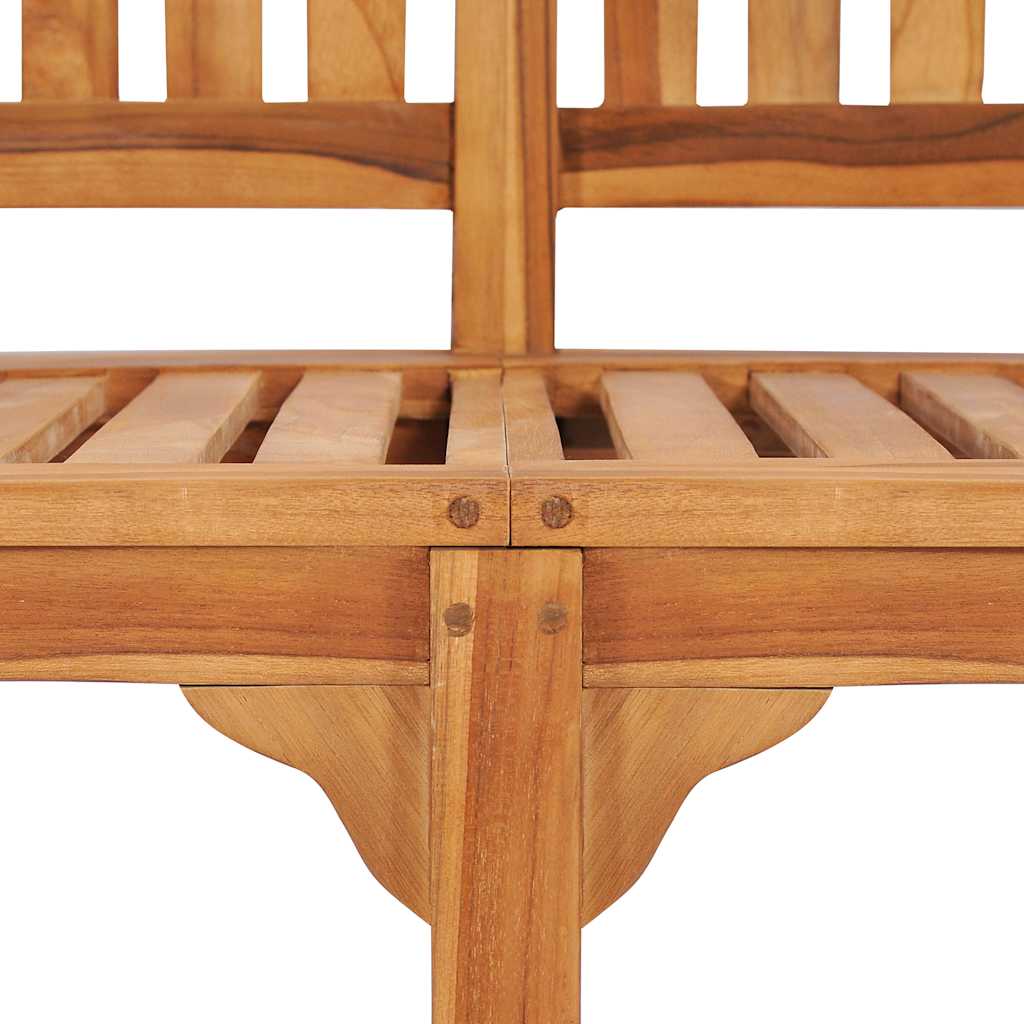 vidaXL Teak Wood Banana-Shaped Garden Bench for Indoor and Outdoor Spaces