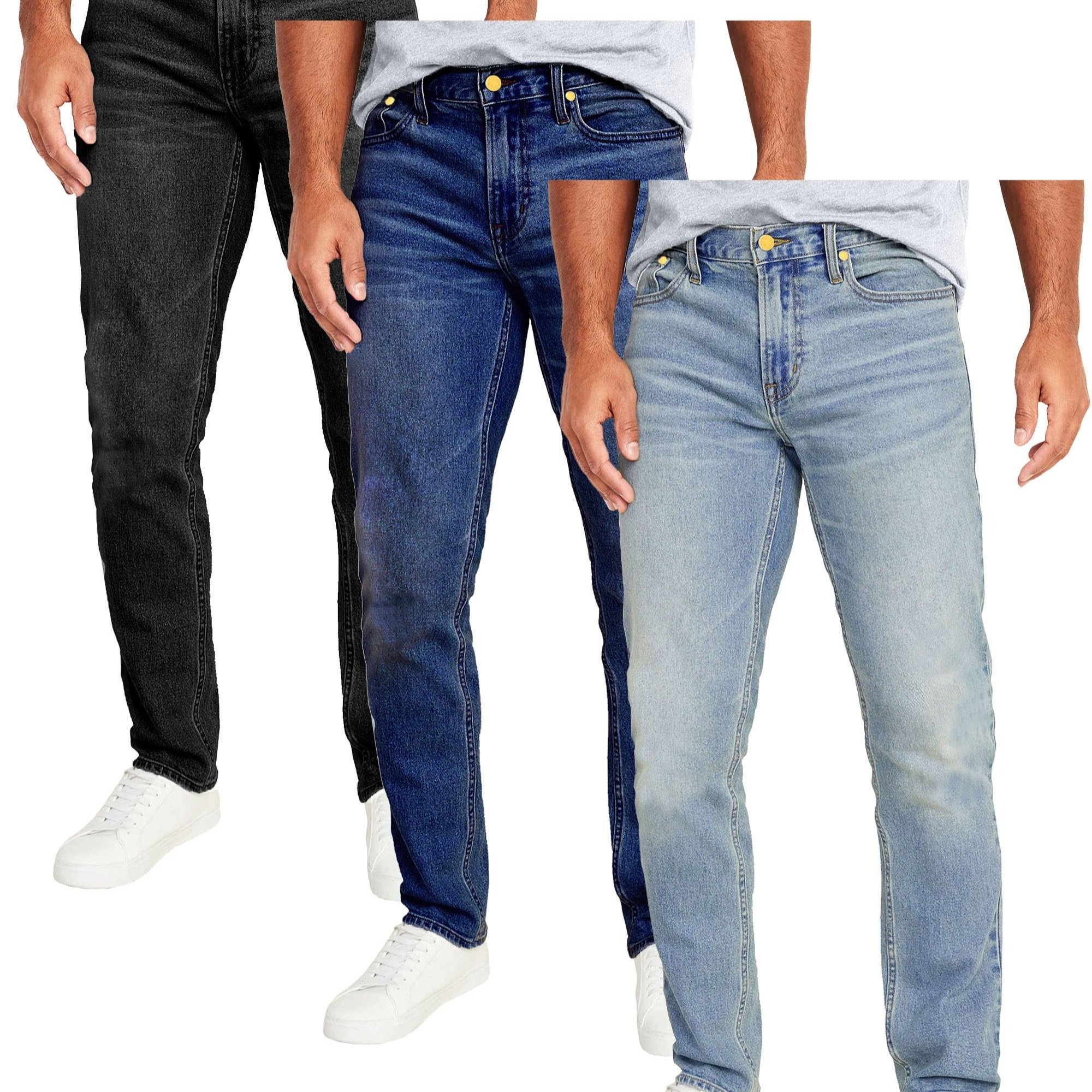 TEMU 3-pack Men' Stretch Slim Straight Jeans