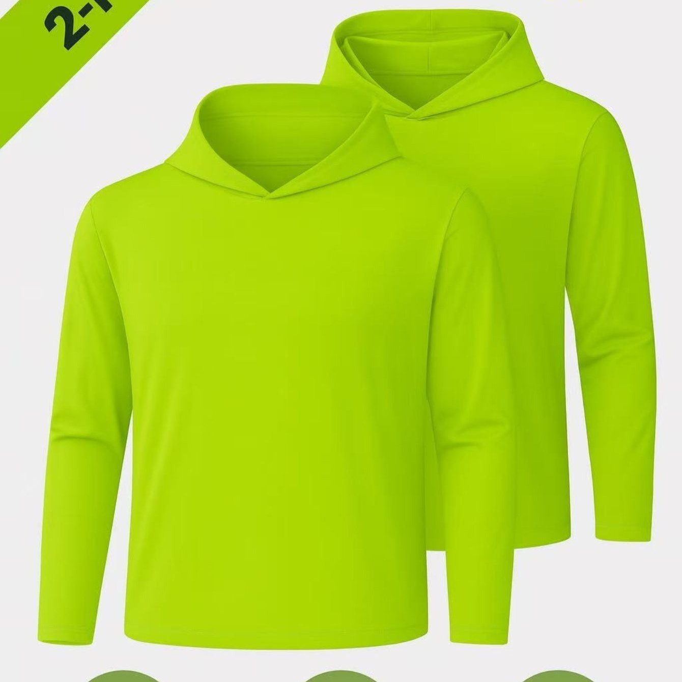 TEMU 2 Piece Men Lightweight Long Sleeve Hoodie, High Visibility Sun Protection