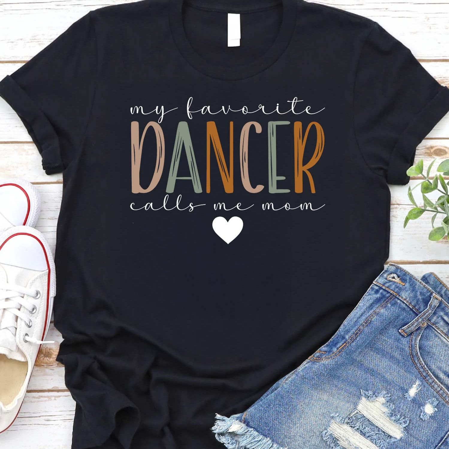 Black Pure - Cotton Women's T - Shirt: "dancer's Mom Pride" Style