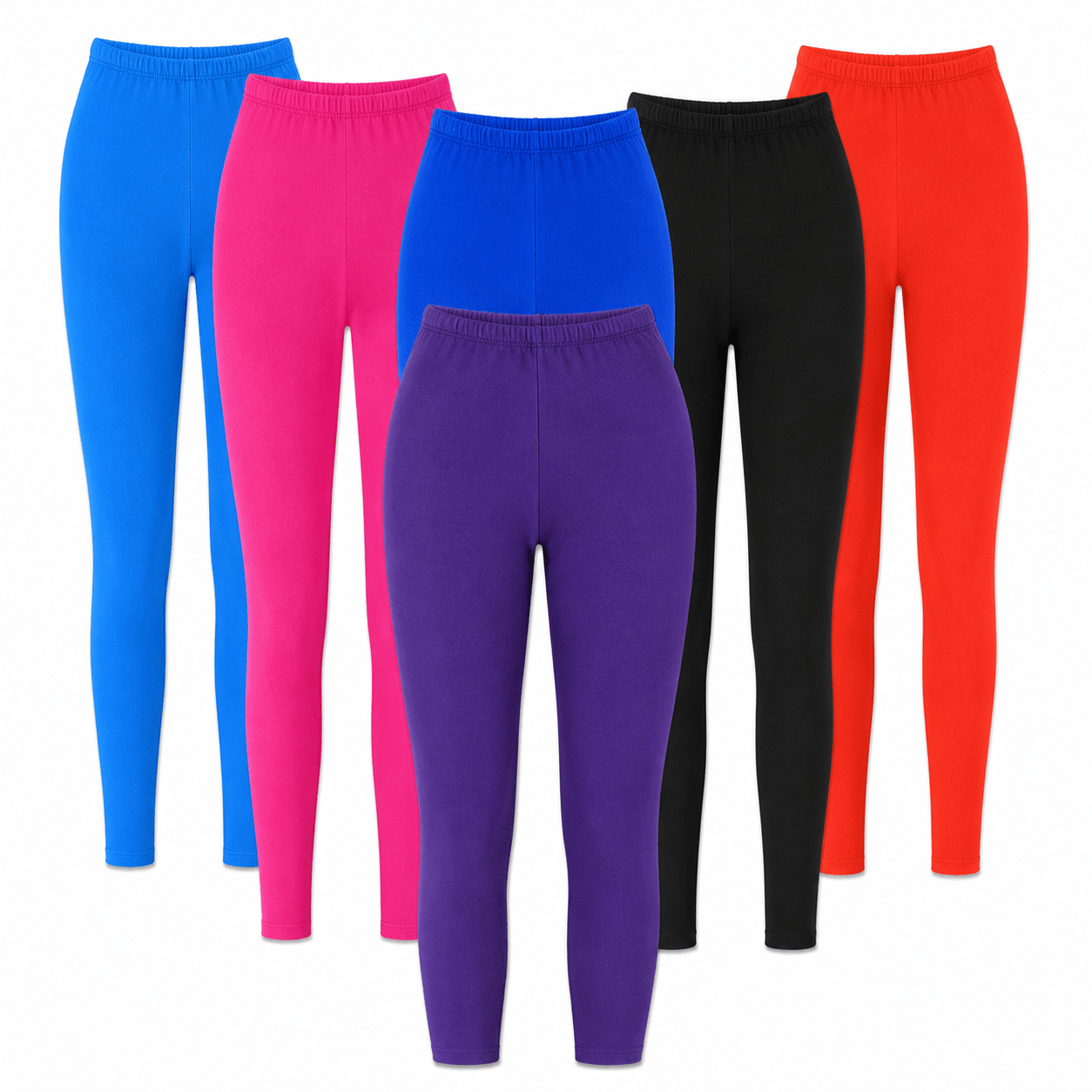 TEMU 6 Pack Women’ Color Leggings, Assorted Colors, Lightweight Stretchy Full Length Leggings, Fits Most, Soft Comfortable Everyday Wear