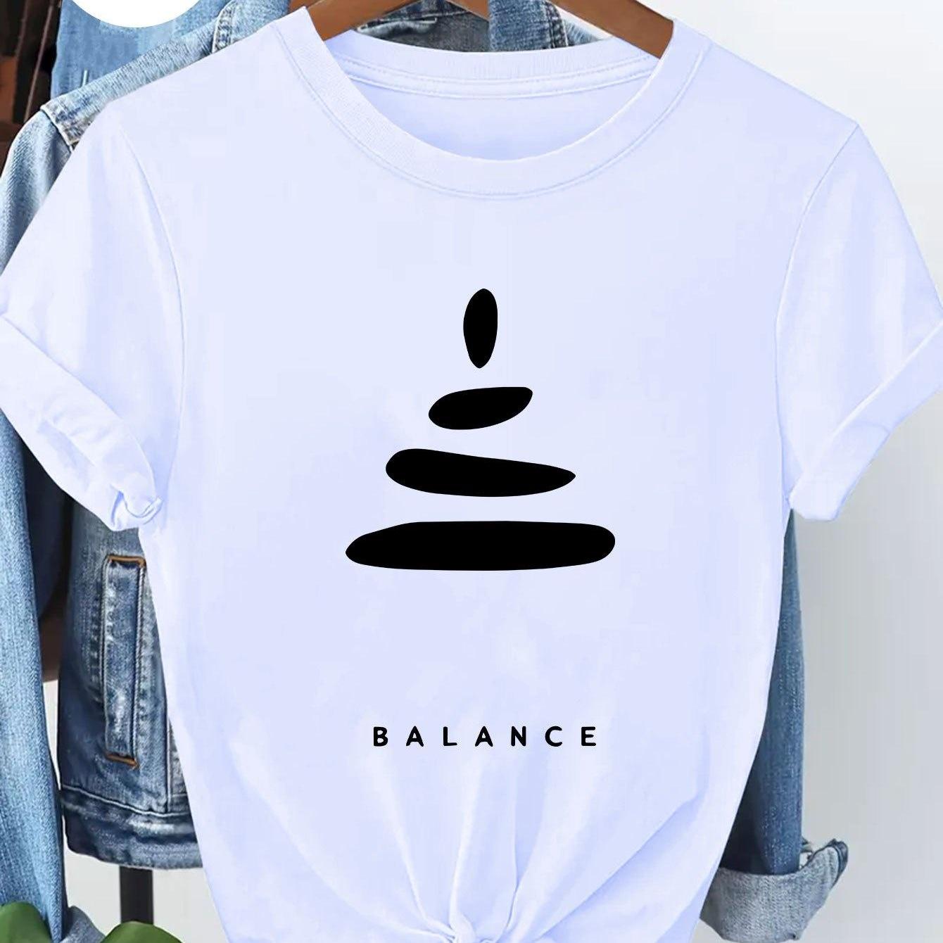 TEMU 's Comfortable T-shirt 1pc 's 100% Comfortable T-shirt - Soft, Breathable Casual Summer Top With Fashionable Stones & "" Letter Print - Machine