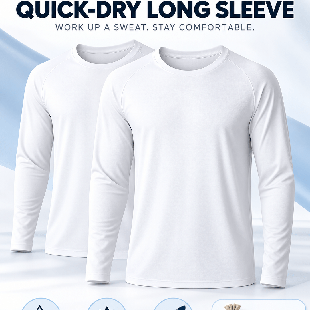 TEMU 2 Pack Men’s Sun Protection Long Sleeve – Cooling, Moisture-wicking, Outdoor Activewear With Bag