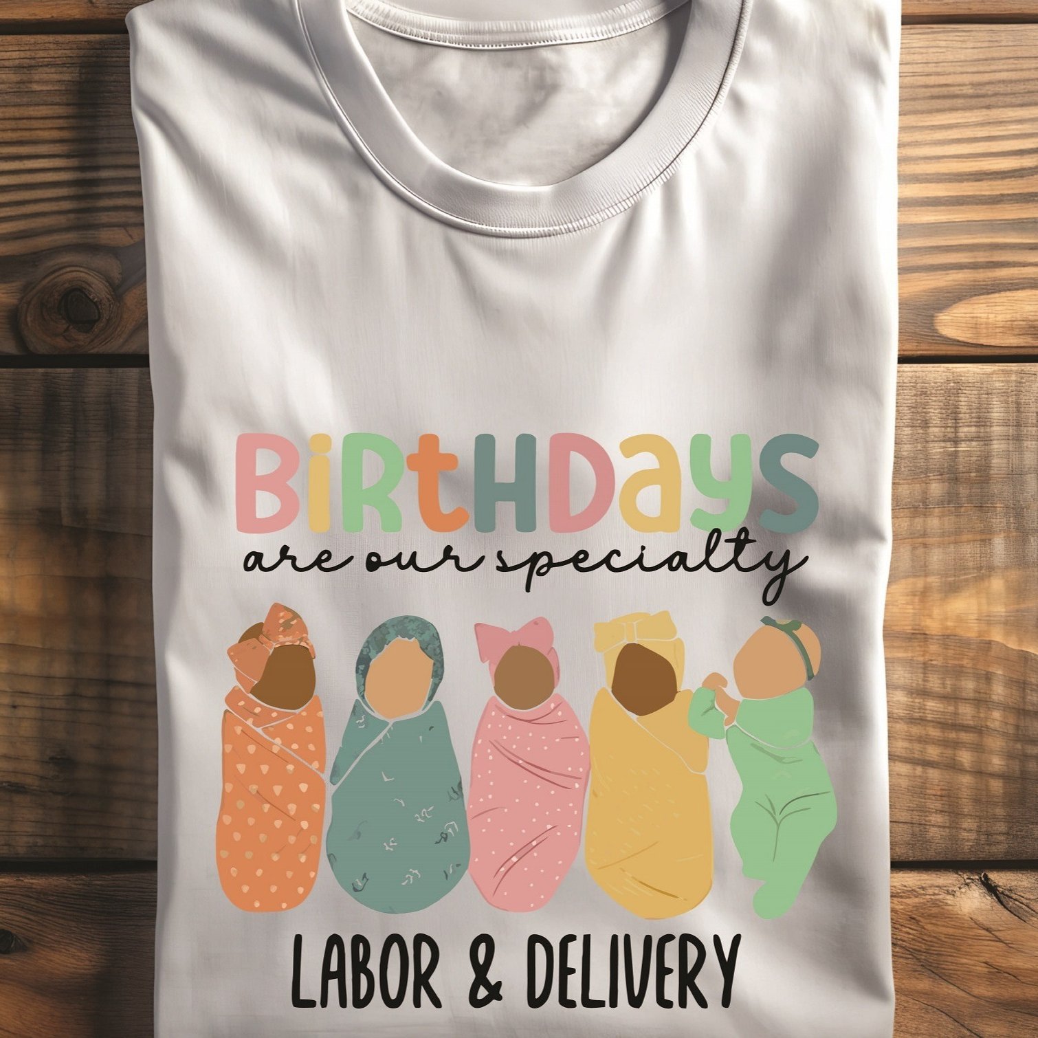 

Labor And Shirt, Tm2 Birthdays Are Our T-shirt, L&d , Graduation Gift Nurse Crew Neck Short Sleeve Tee.