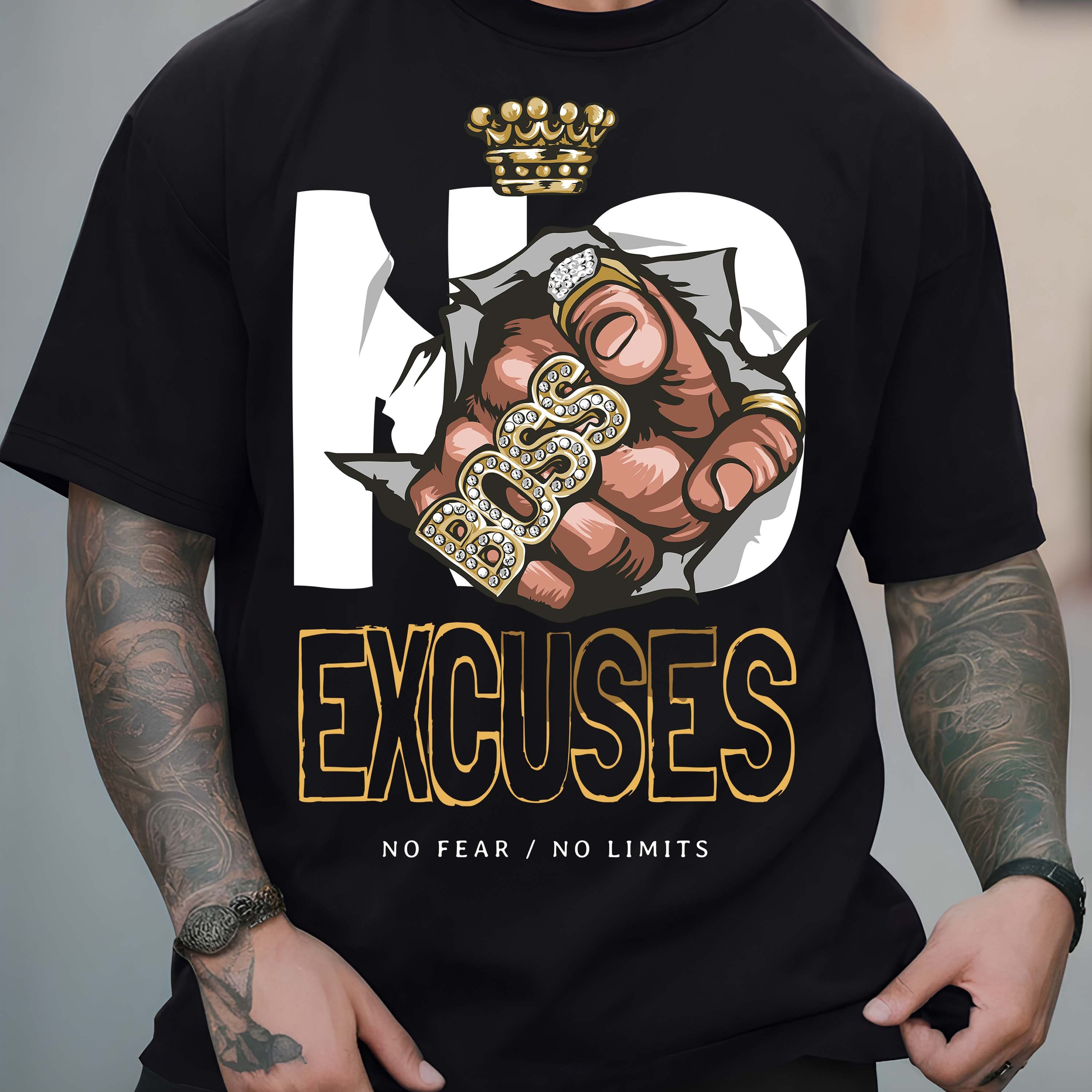 TEMU Men's Pure - Cotton Black T - Shirt: Royal Vibe: Tee