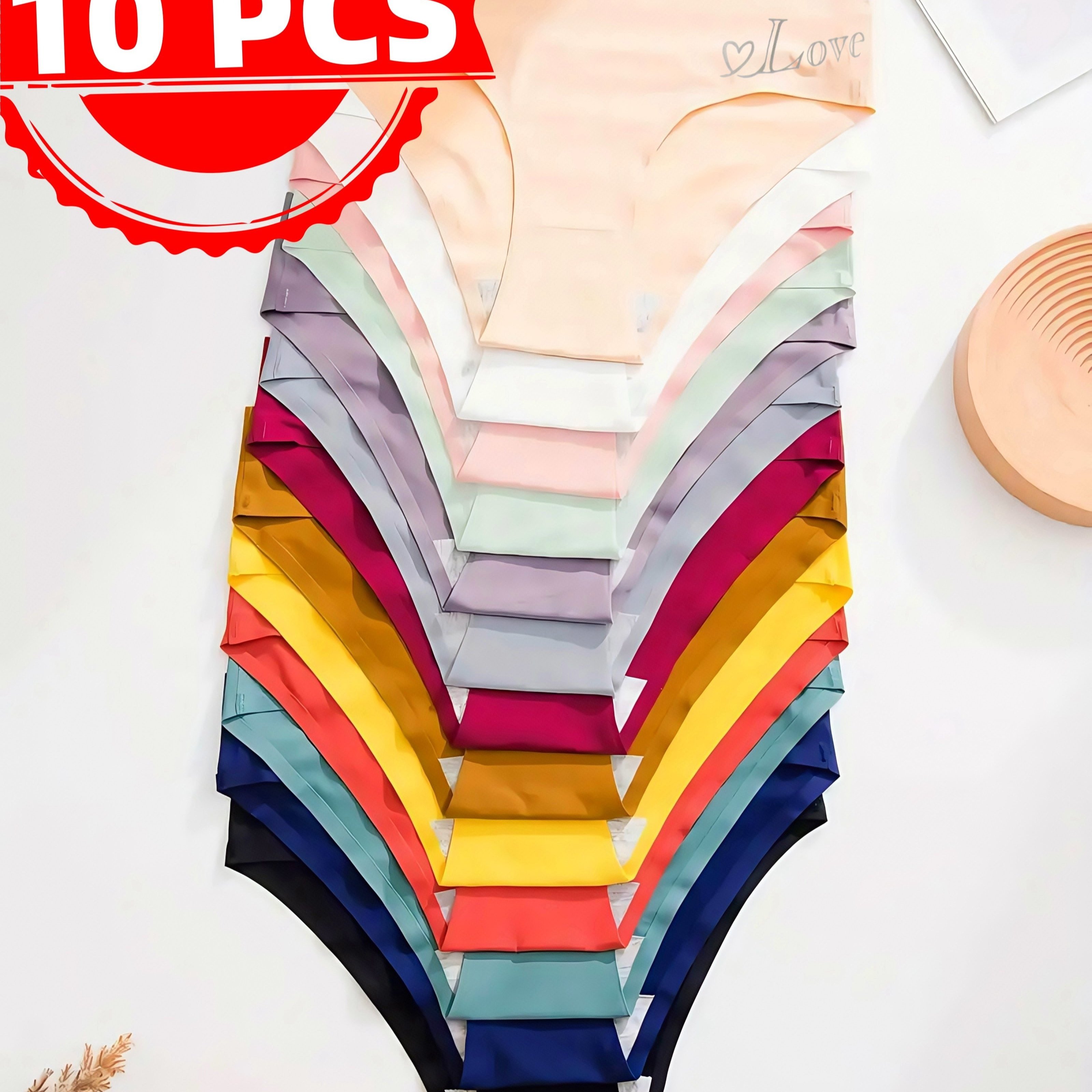 

10 Pcs Briefs, Sexy Comfy Breathable Stretchy Intimates Panties, Women's Lingerie & Underwear