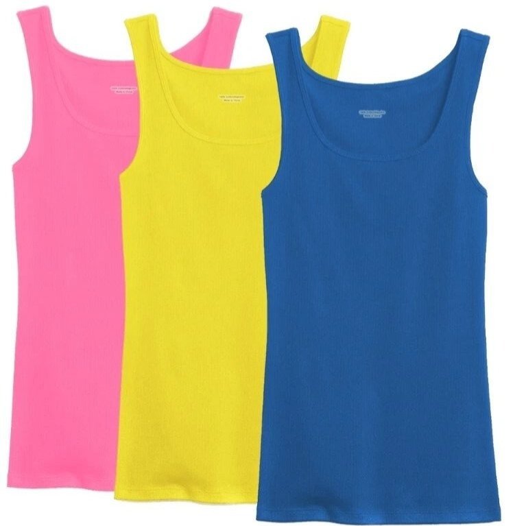 TEMU Random Colors Women 100% Cotton Round Neck Ribbed Tank Top Sleeveless Shirts 3-12pcs