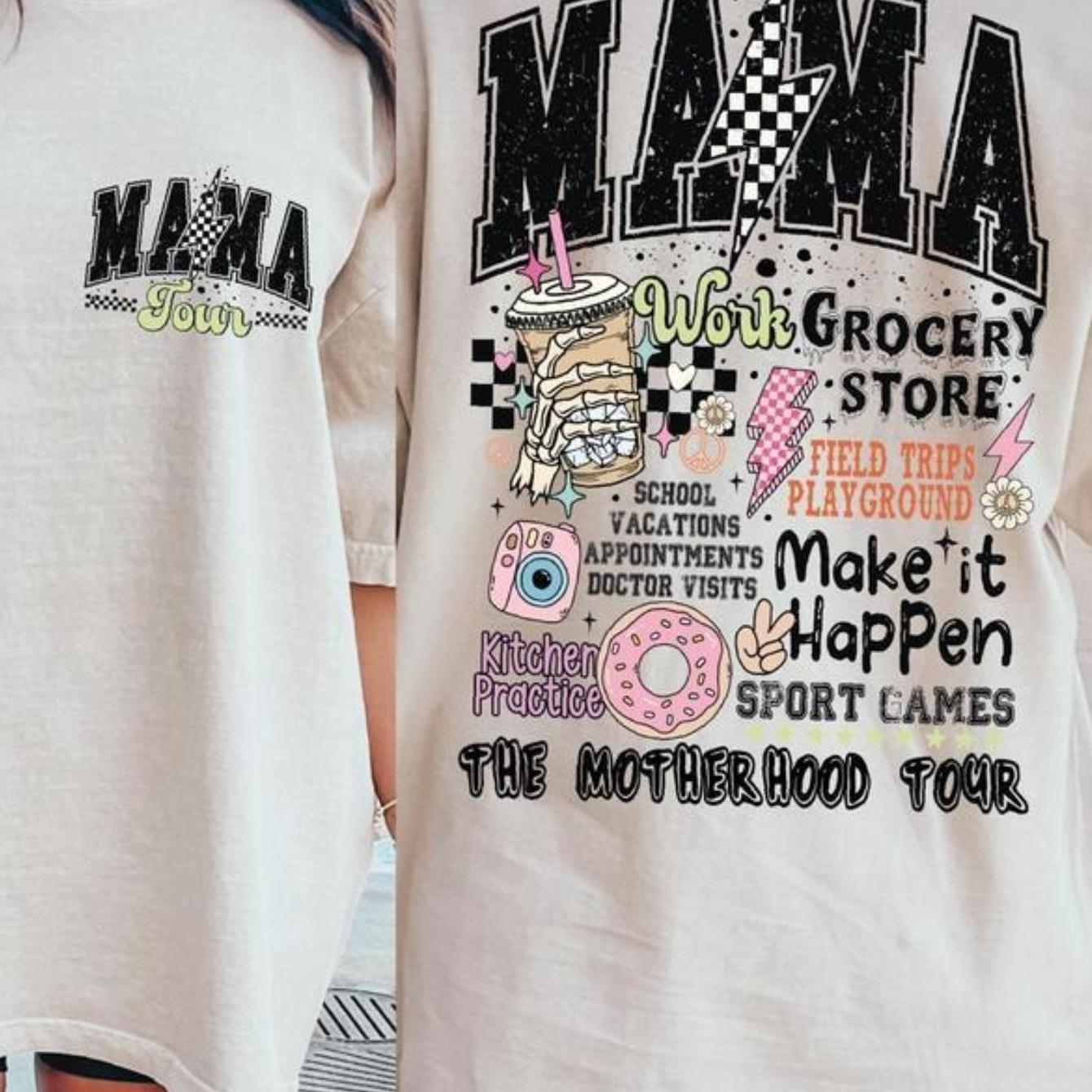 TEMU Plus Sizewomen's -shirts Reversible Concert T-shirts, Fun Mom-themed Cartoon Designs, Retro Mom Sweatshirts, Gifts, Fashionable Everyday Wear,