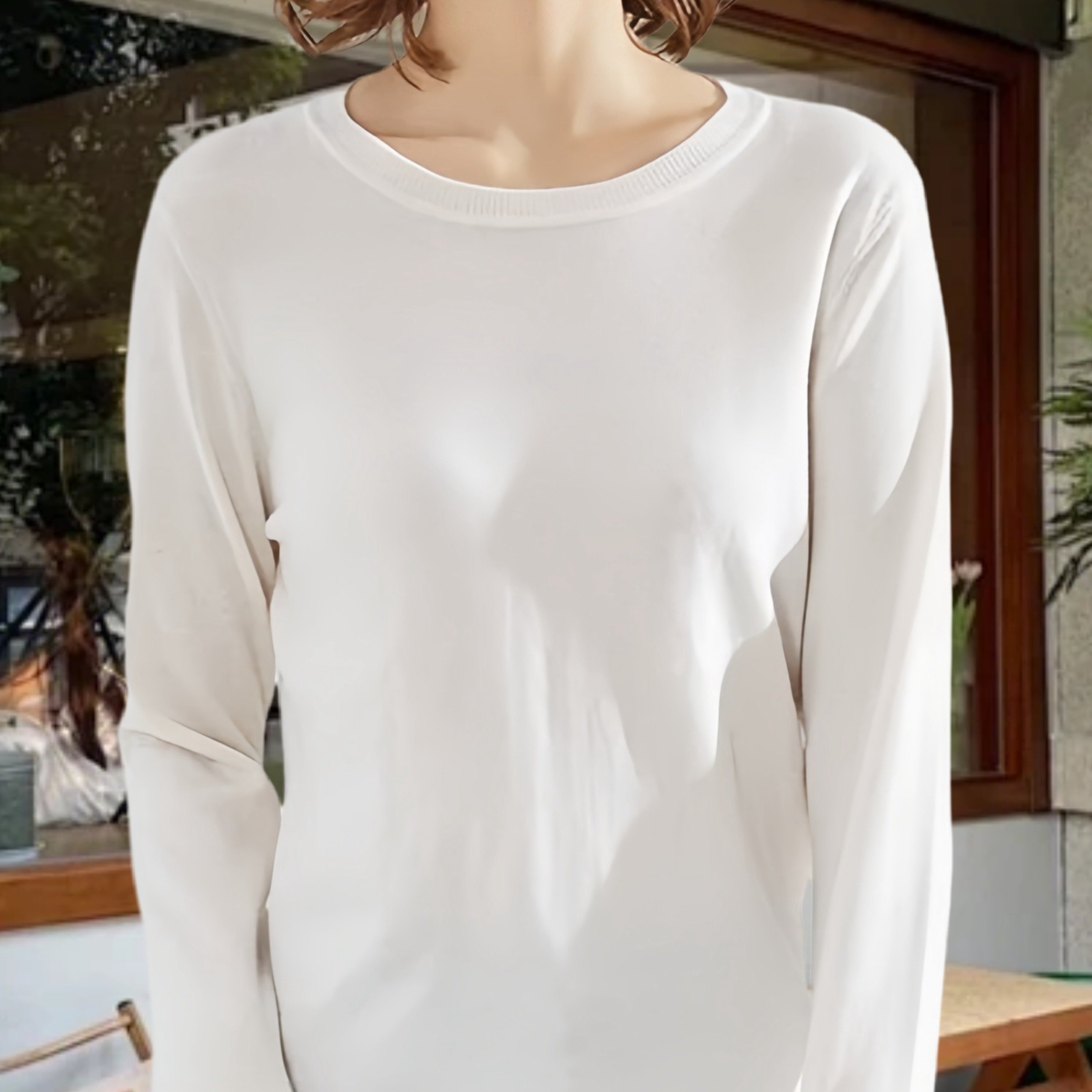 

Women' Color Sweater Long Sleeve Soft Crew Neck Knit Pullover Sweater Tops
