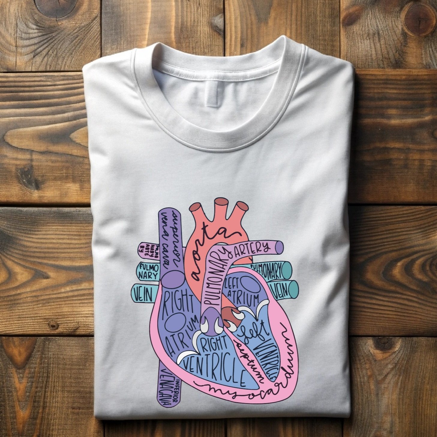 

At-131 Heart Anatomy T-shirt, Nursing School T-shirt, Heart Shirt, Nurse Anatomical N-347834 Tee, Funny Medical Student Gift