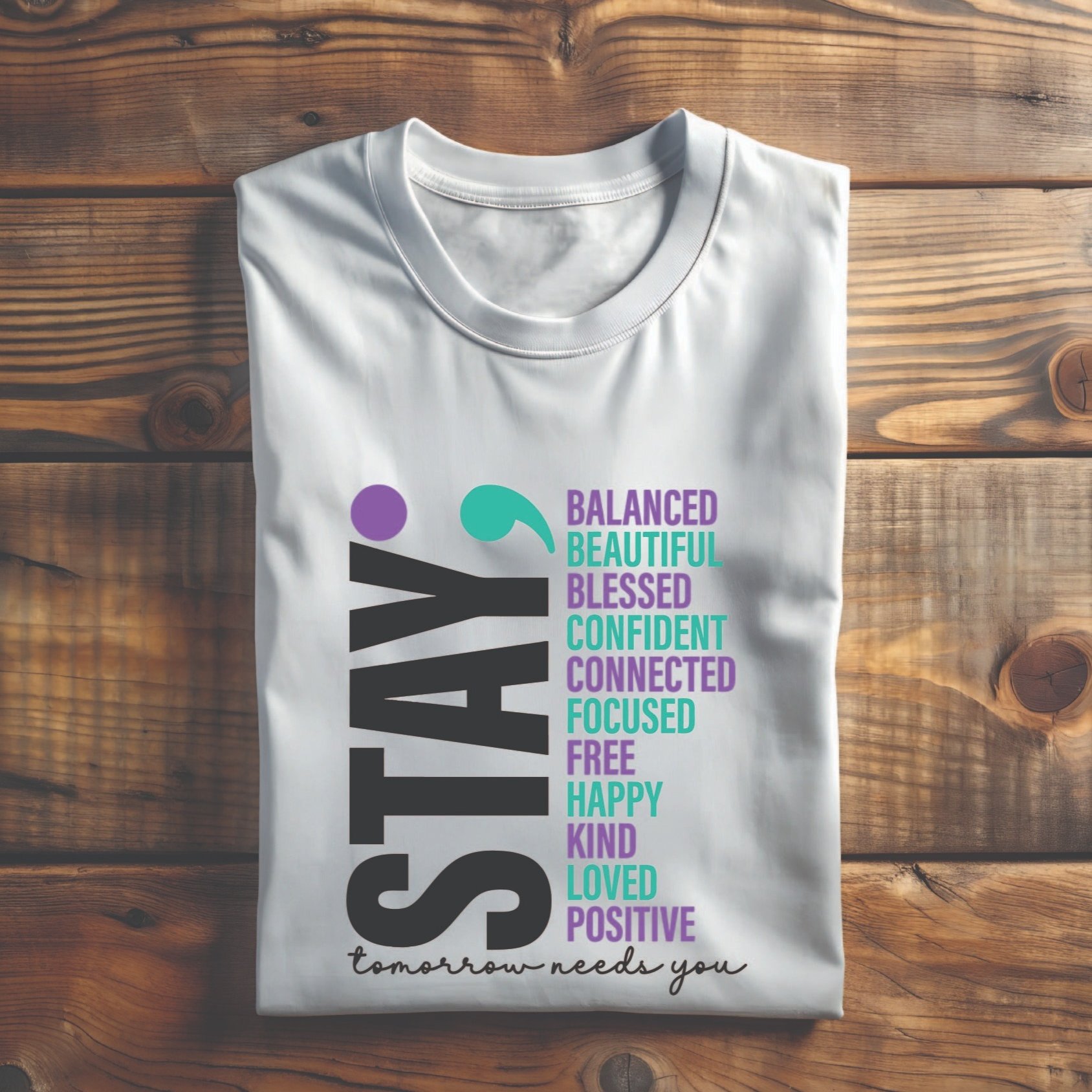 

Shirt, Prevention Awareness T-shirt, Unisex , Mental Health Tee, Gift For Therapist, Purple And Teal Shirt.