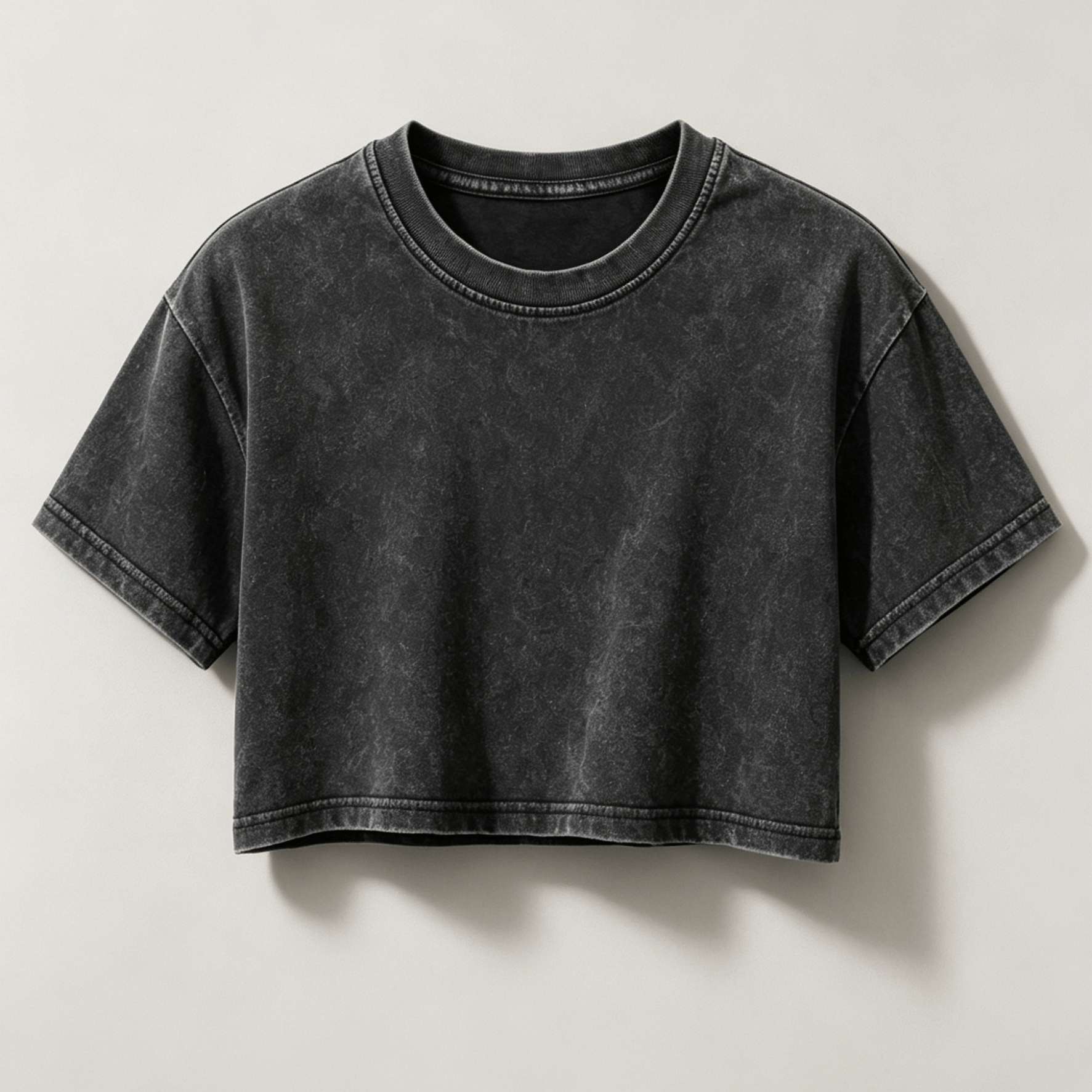 TEMU Stylish Wash Crop Top Featuring A Vintage Fade Pattern, Soft Fabric, Cropped Length, And A Perfect Streetwear Look For Everyday Casual Outfits.